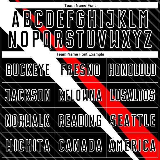 Fußball Sublimation Rot-Weiß Linien Jersey Schwarz Uniform Custom Diagonal