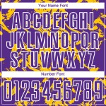 Fußball Sublimation Trikot Fluid Custom Uniform Gold-Weiß Lila Abstrakt