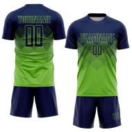 Fußball Custom Neon Jersey Grün Navy Sublimation Uniform