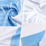 Blau Fußball Custom Geometrische Formen Sublimation Uniform Schwarz Licht Jersey