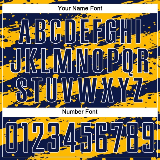 Uniform Fußballtrikot Marineblau Gold-Weiß Sublimation Splash Custom