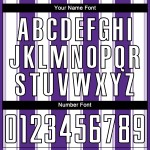 Benutzerdefinierte Fußball Weiß-Schwarz Lila Uniform Linie Jersey Sublimation