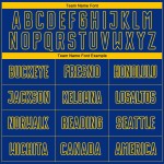 Uniform Nadelstreifen verblassen benutzerdefinierte Royal Yellow Fashion Fußball Jersey Sublimation