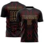 Formen Fußball Rot-Alt Sublimation Gold Jersey Schwarz Benutzerdefinierte Geometrische Uniform