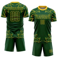 Fußball Jersey Custom Grün Sublimation Gelb Geometrische Formen Uniform