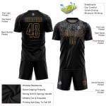 Gold-Grau Schwarz Jersey Fußball Sublimation Alte Custom Uniform