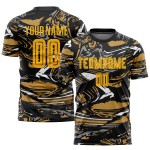 Abbildung Gold-Alte Uniform Sublimation Custom Fußball Jersey Gold