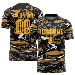 Abbildung Gold-Alte Uniform Sublimation Custom Fußball Jersey Gold