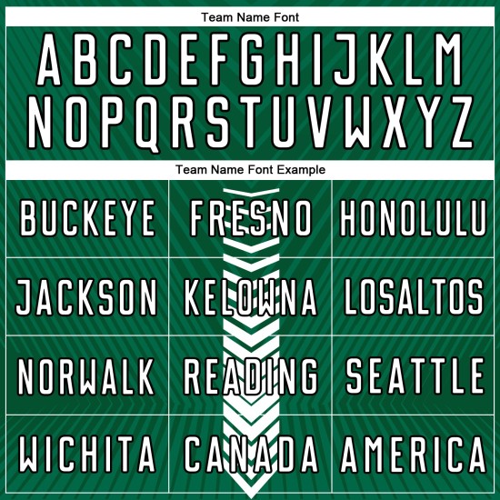 Arrow Green Custom Weiß-Schwarz Uniform Kelly Fußball Formen Sublimation Jersey