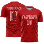 Trikot Uniform Weiß Benutzerdefinierte Rot Fußball Sublimation