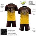 Benutzerdefinierte Gold Jersey Braun-Creme Sublimation Uniform Fußball